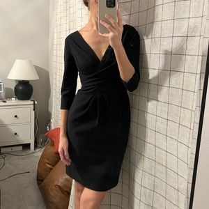 White House Black Market | Black V-Neck Dress